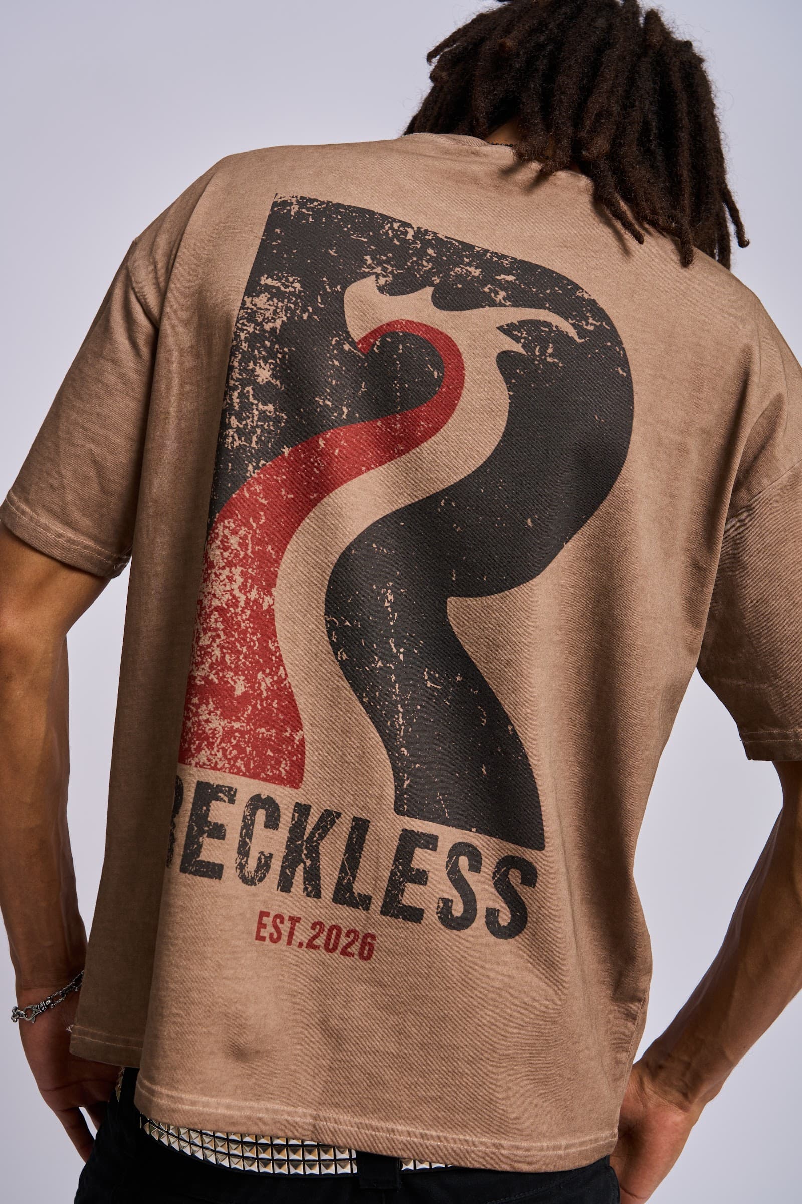 ‘Identity’ tee, washed brown — back graphic