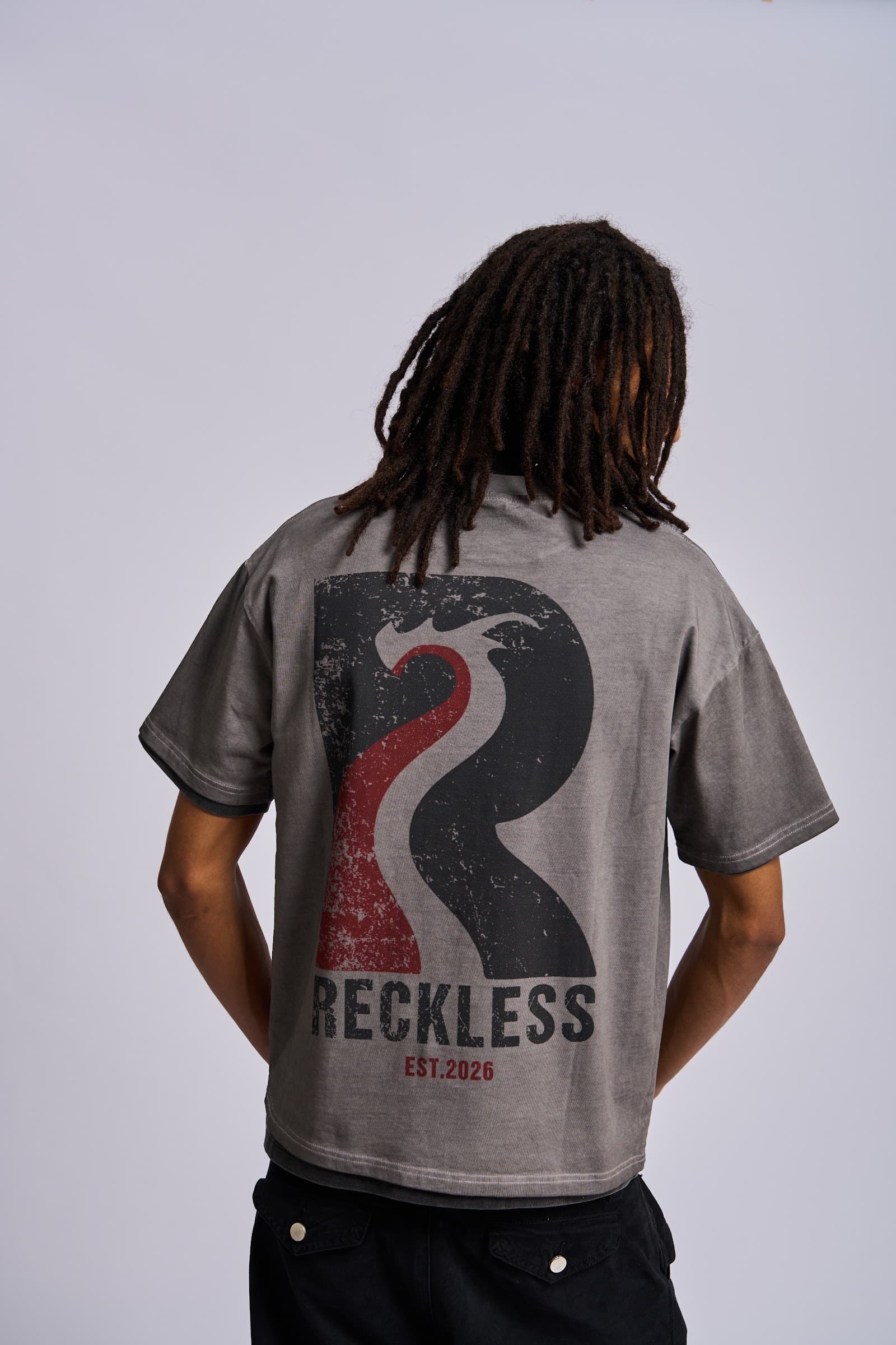 ‘Identity’ tee, storm grey — back