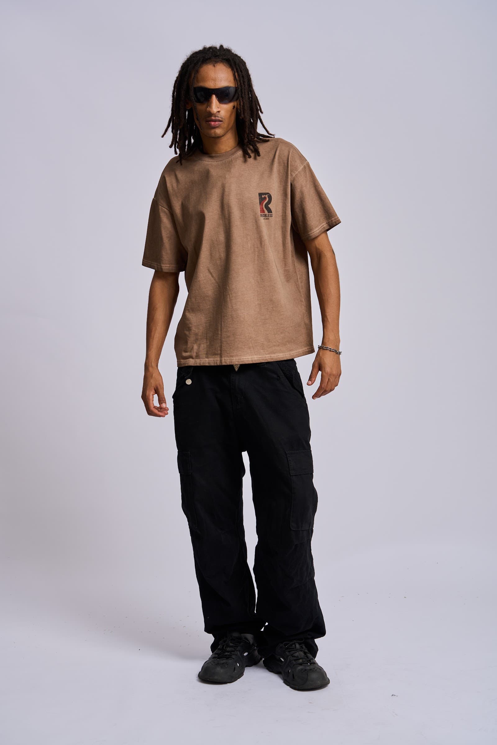 ‘Identity’ tee, washed brown — back